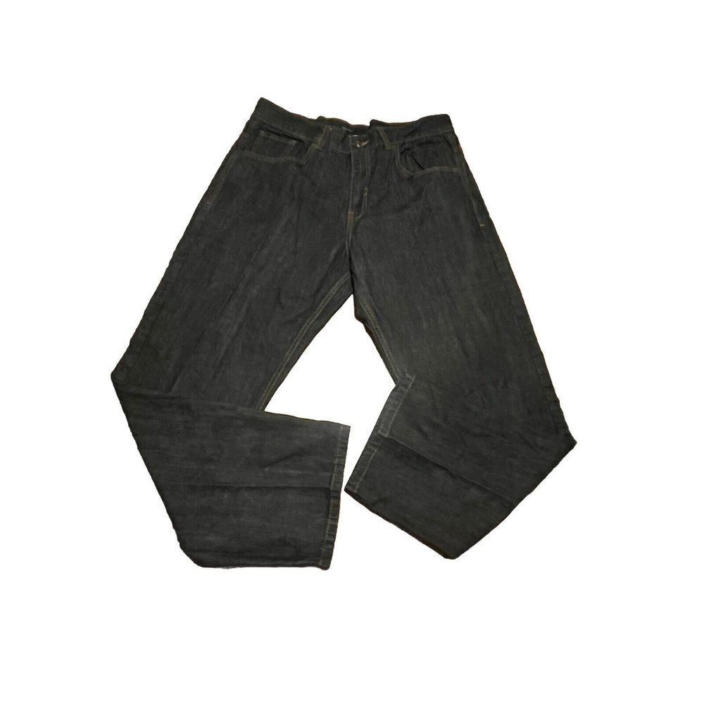 Vintage Rocawear Jeans Mens 38 Dark Denim Pants Baggy Fit Embroidered Pockets
